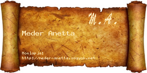 Meder Anetta névjegykártya